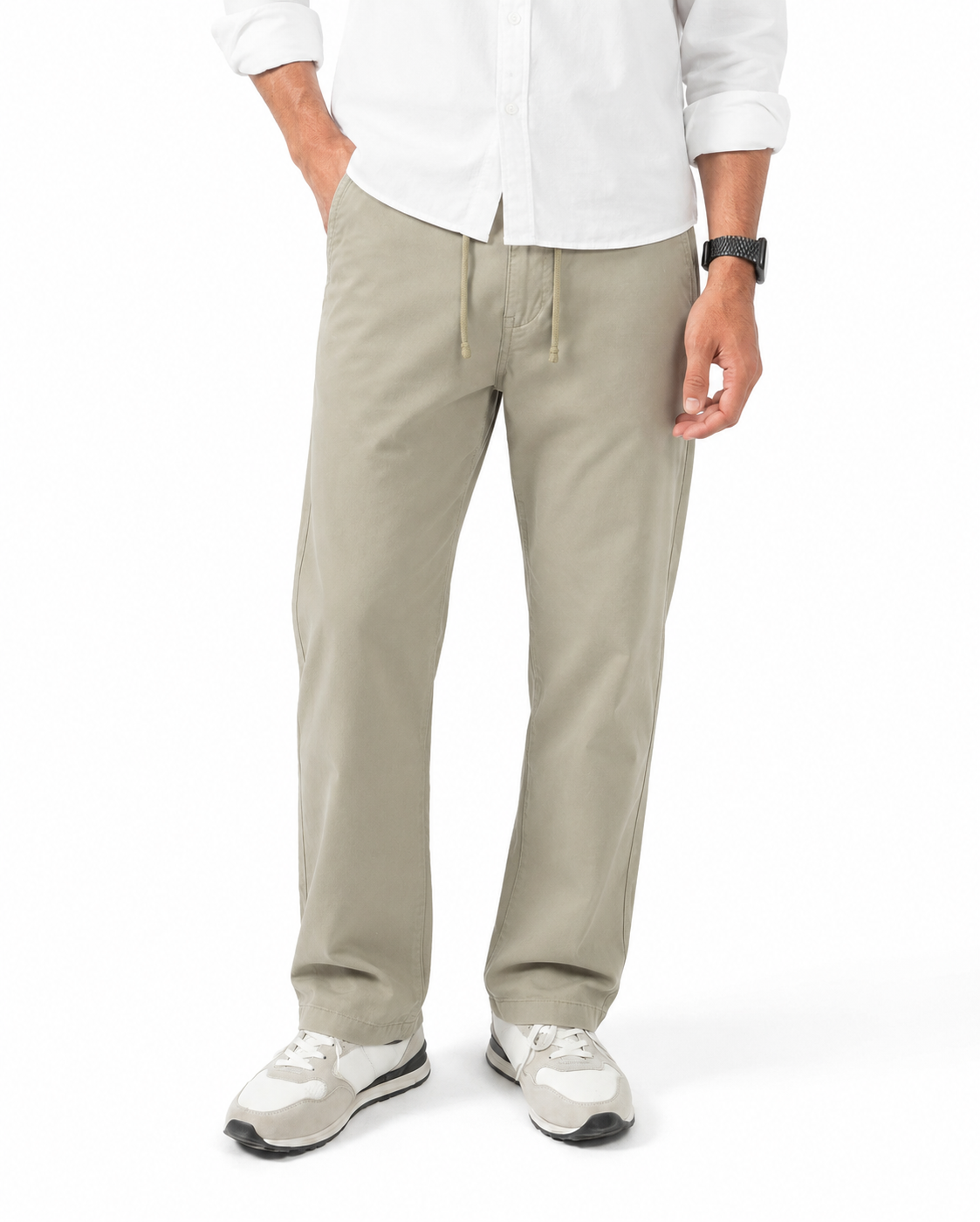 Beige Matte Relax Pants