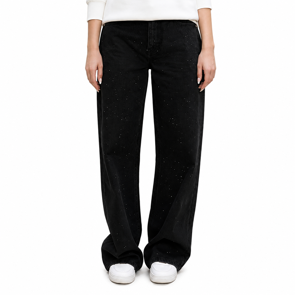 Black Studded Baggy Jeans
