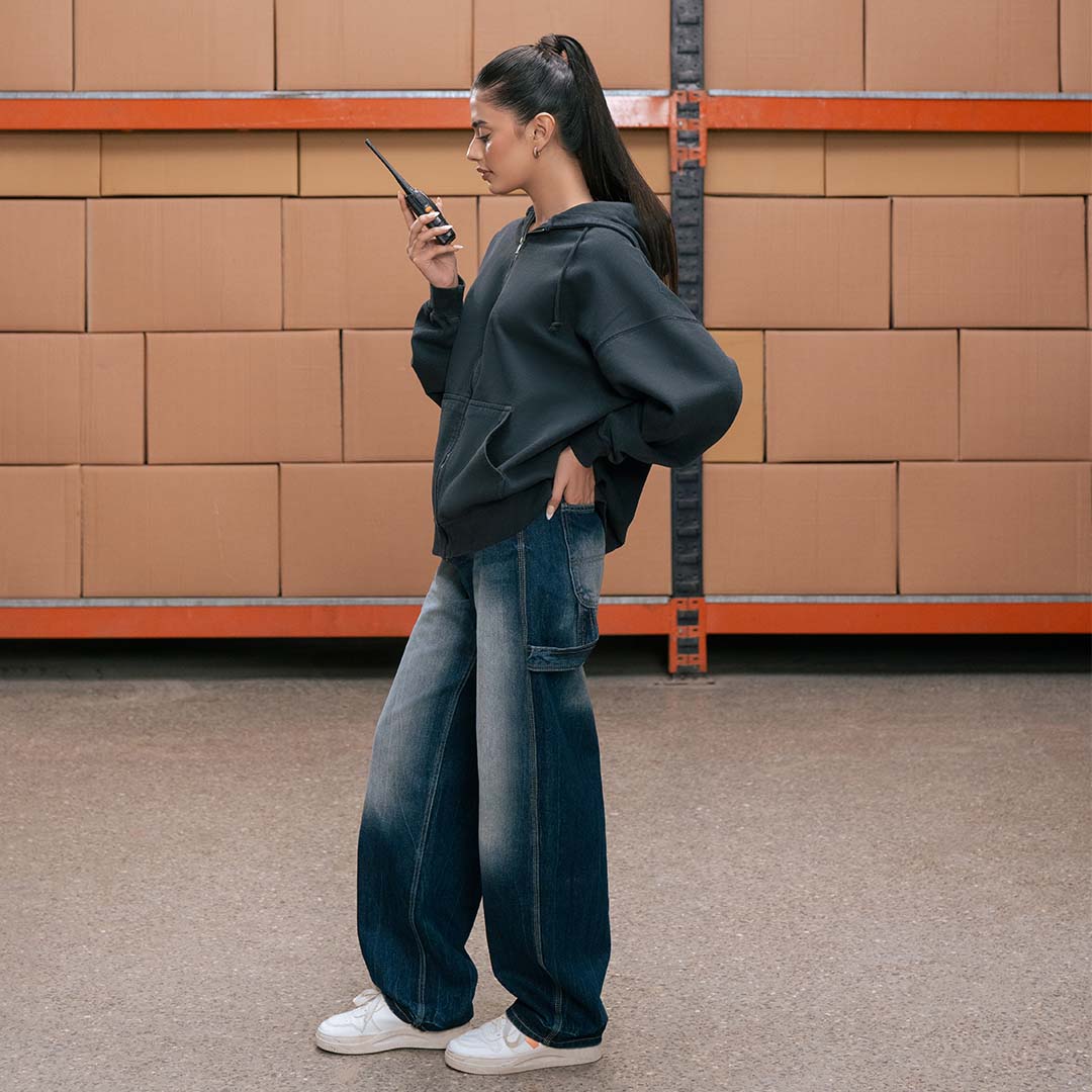 Carpenter Balloon Blue Baggy Jeans