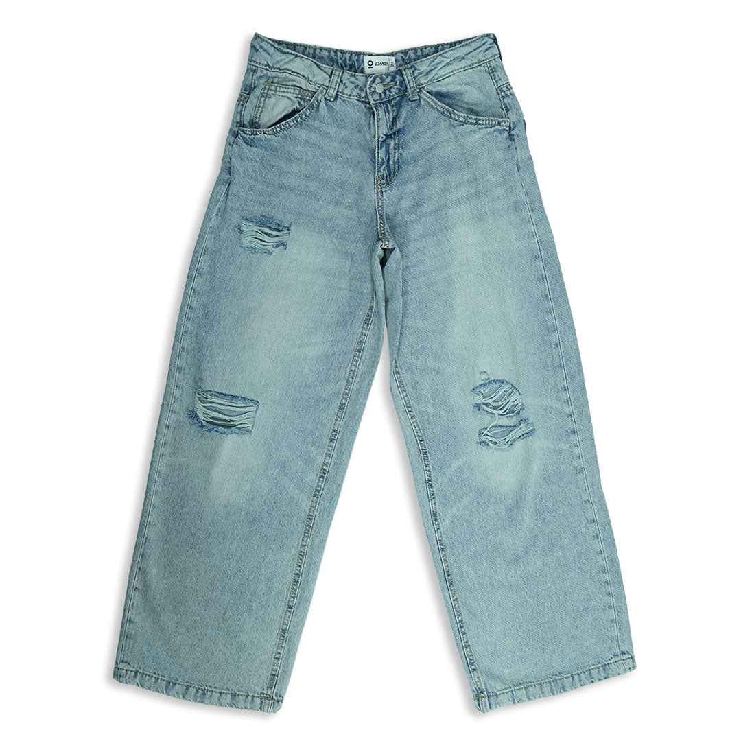Light Wash Distressed Baggy Jeans
