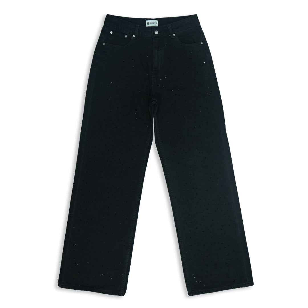 Black Studded Baggy Jeans