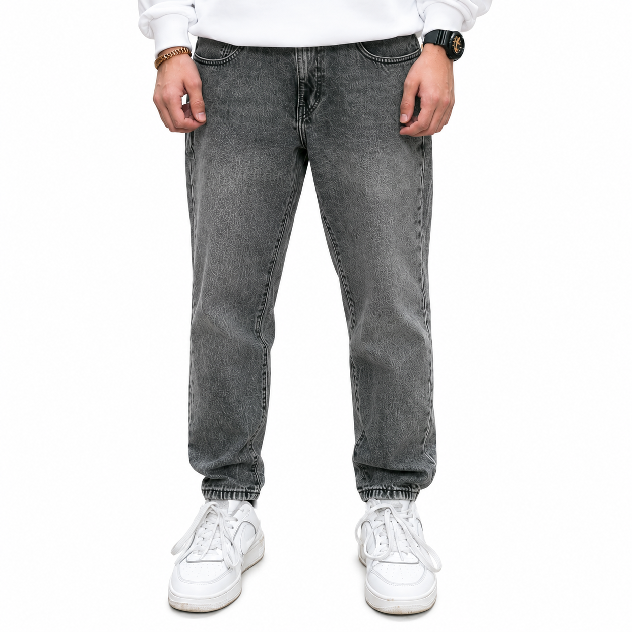 Grey Relax Carrot Jeans