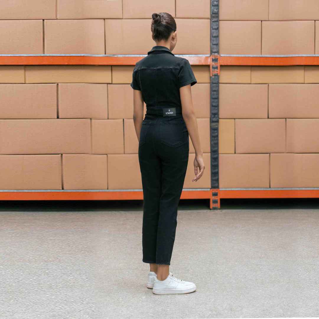 Black Denim Jumpsuit