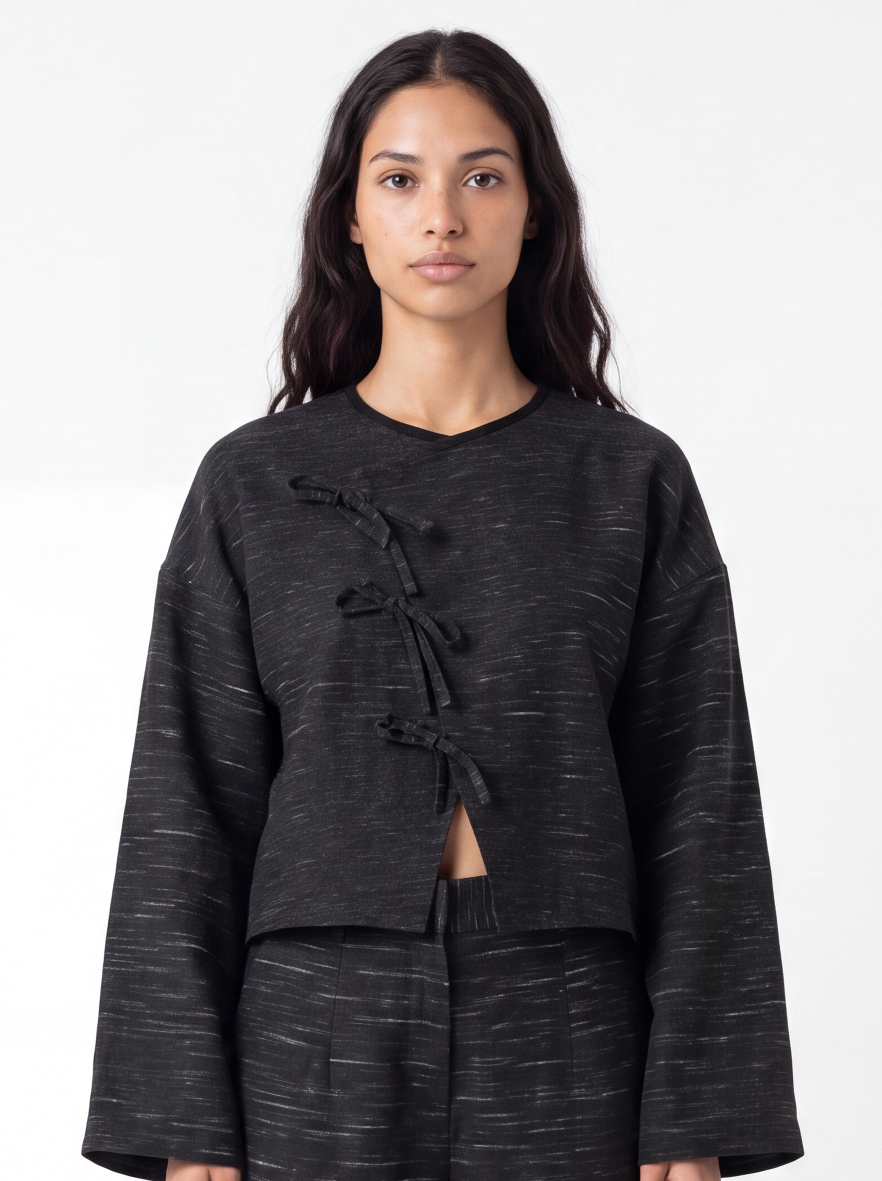 Cape Shirt – Dia Fit – Black Linen