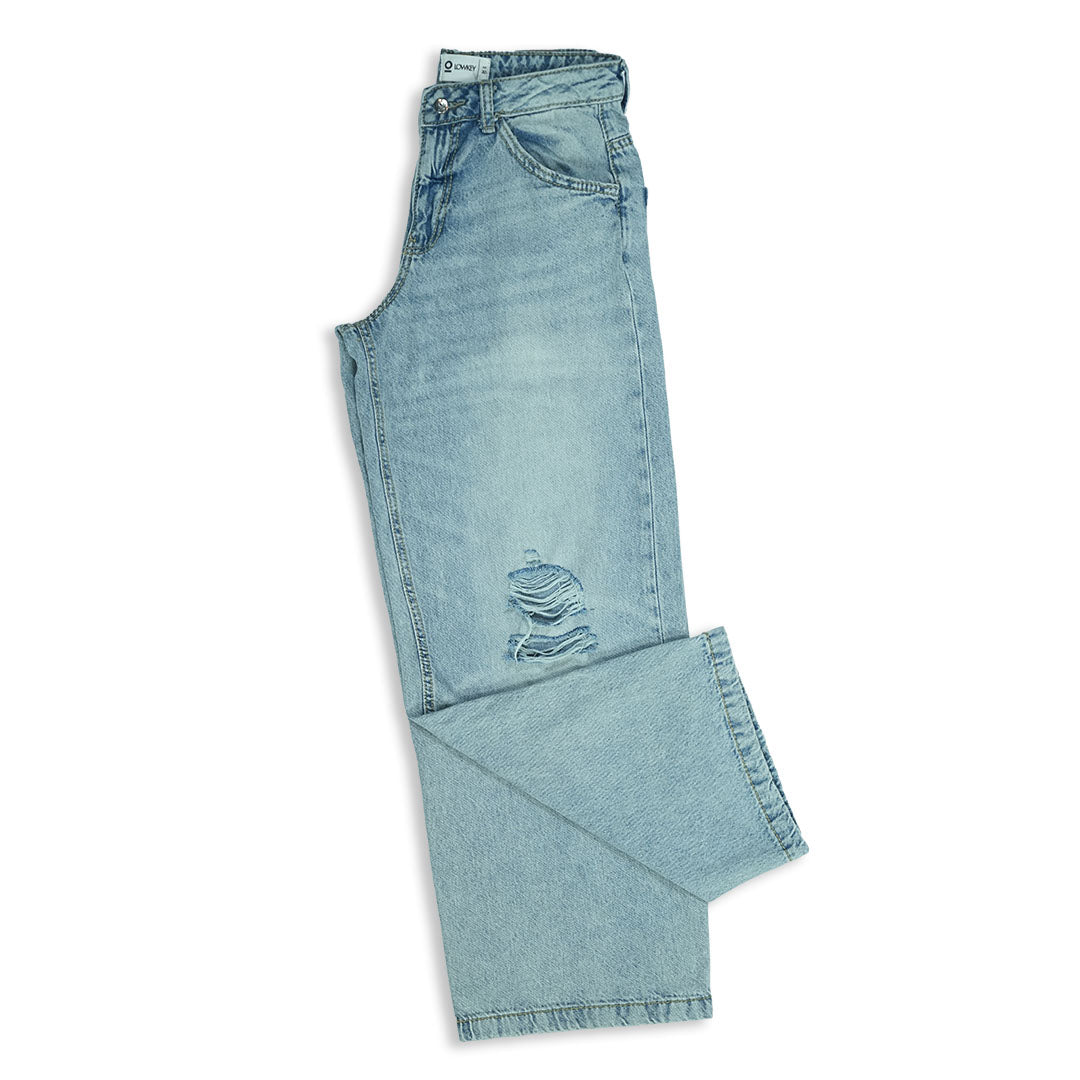 Light Wash Distressed Baggy Jeans
