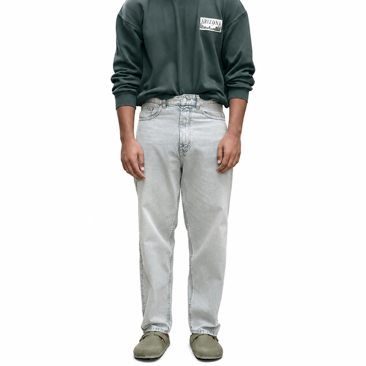 Tinted Grey Baggy Jeans