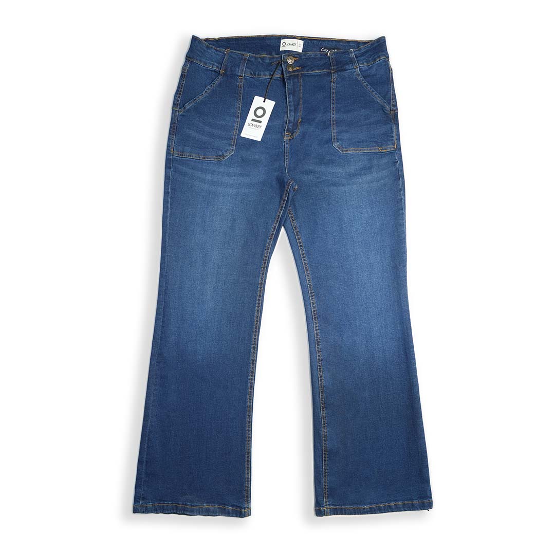 High Rise Flare Jeans with Porkchop Pockets