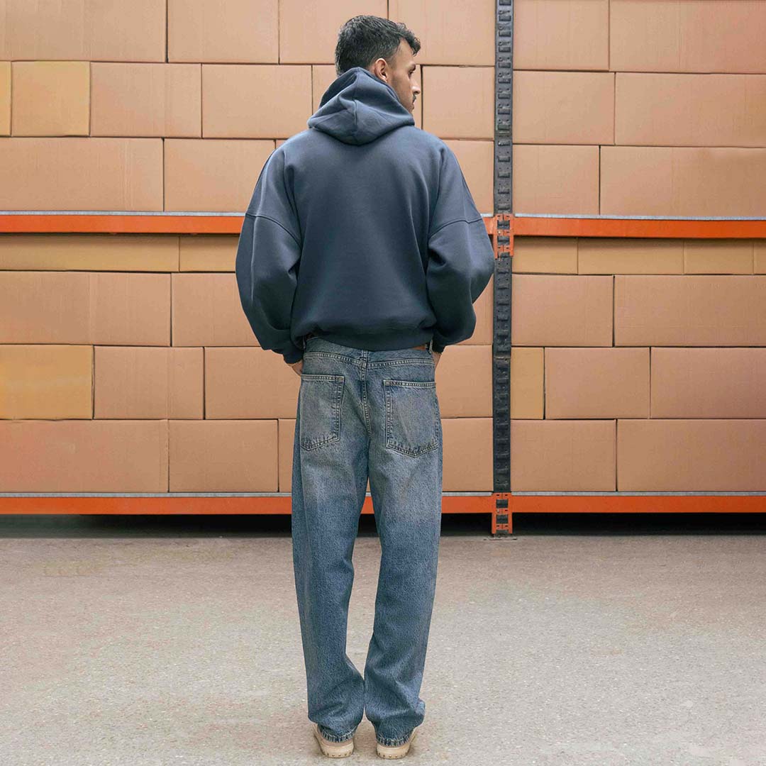 Dark Teal EGO Drop-Shoulder Hoodie