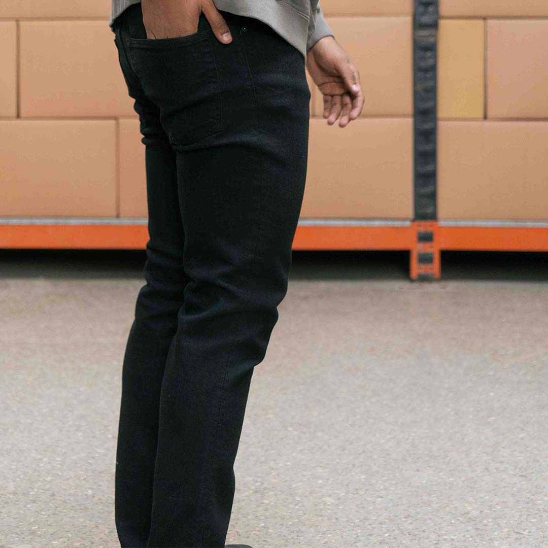 Black Rinse Slim Fit Jeans