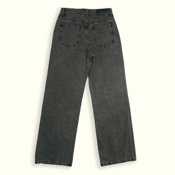Grey Wide-Leg Essential Jeans