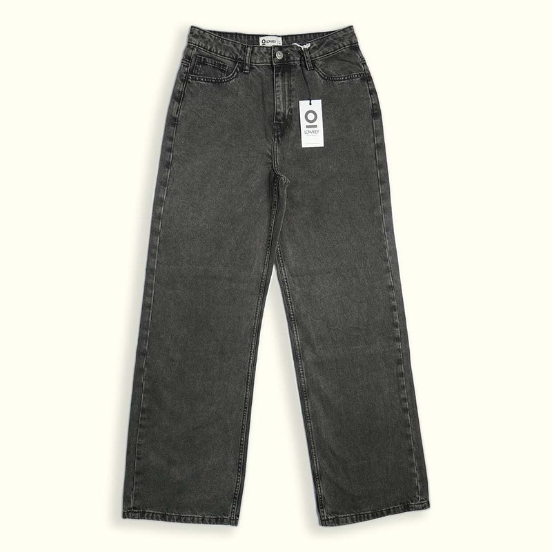 Grey Wide-Leg Essential Jeans