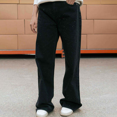 Black Studded Baggy Jeans