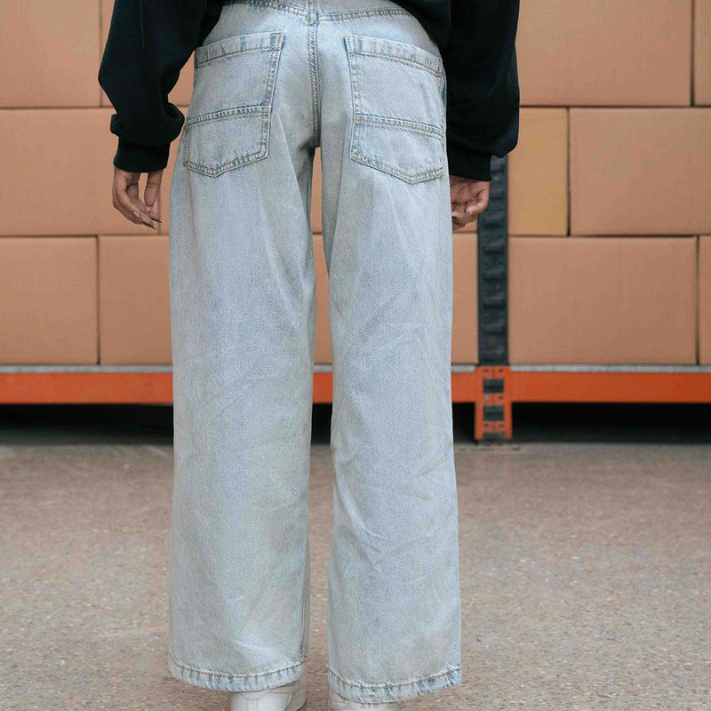 Light Wash Distressed Baggy Jeans