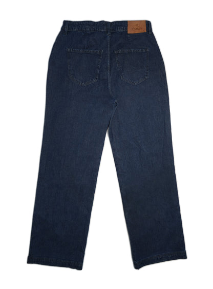 Blue Tencel Blend Baggy Pant