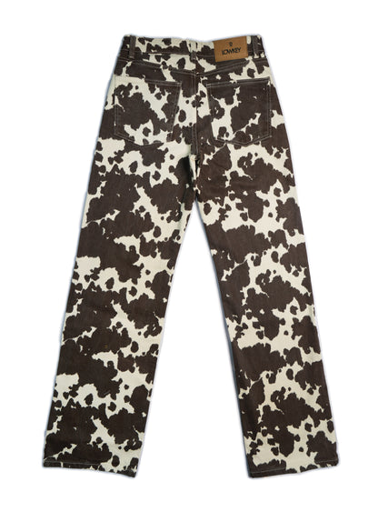 Cow Print Baggy Jeans