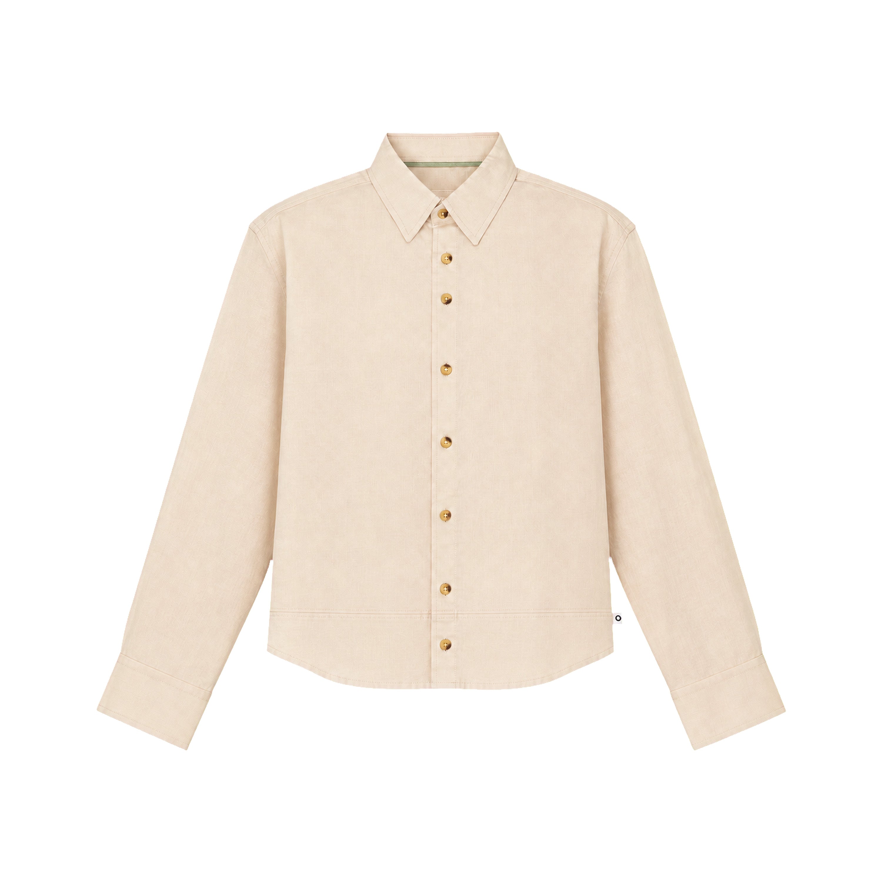 March Fit – Uni Crop Full Sleeves Shirt – Beige Linen