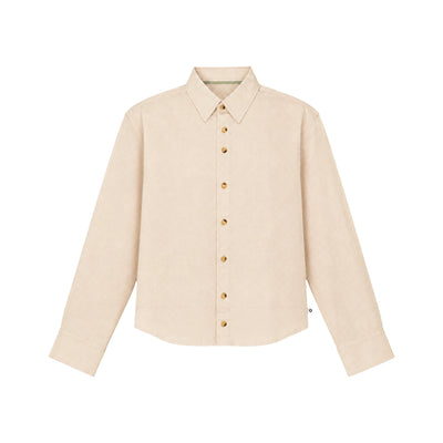 March Fit – Uni Crop Full Sleeves Shirt – Beige Linen