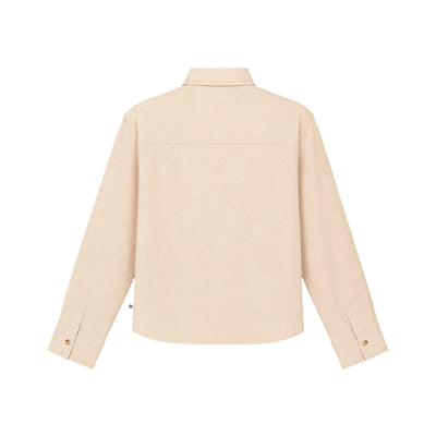 March Fit – Uni Crop Full Sleeves Shirt – Beige Linen