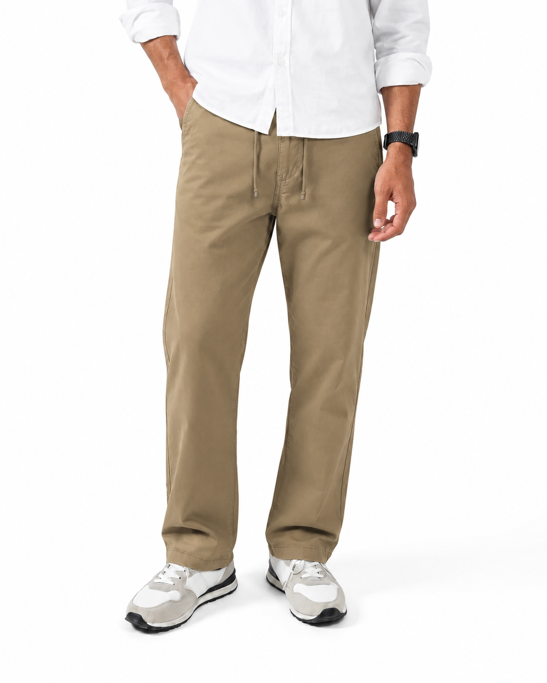 Beige Matte Relax Pants