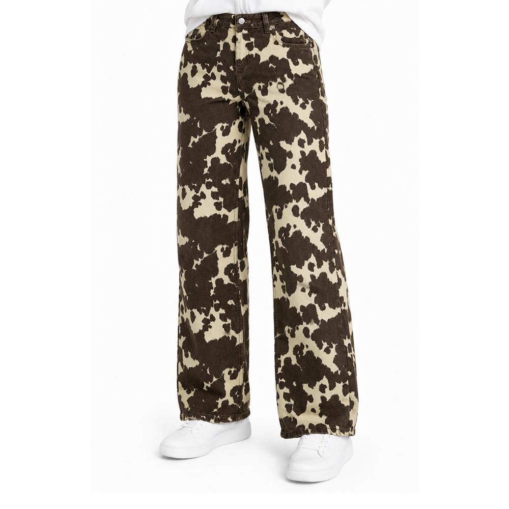 Cow Print Baggy Jeans