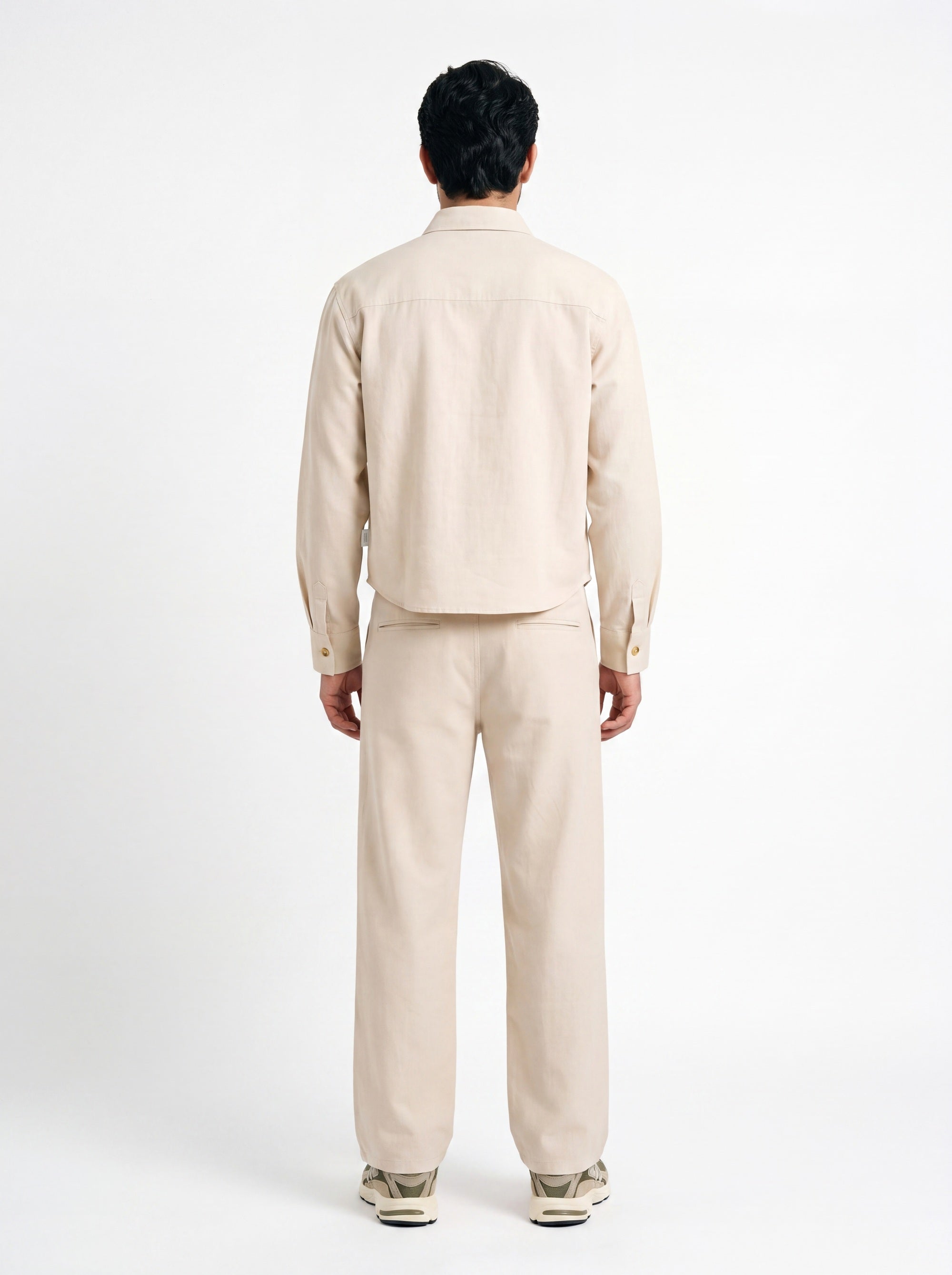March Fit – Uni Crop Full Sleeves Shirt – Beige Linen