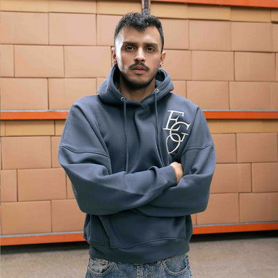 Dark Teal EGO Drop-Shoulder Hoodie