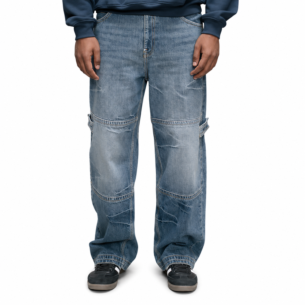 Embroidered Baggy Jeans