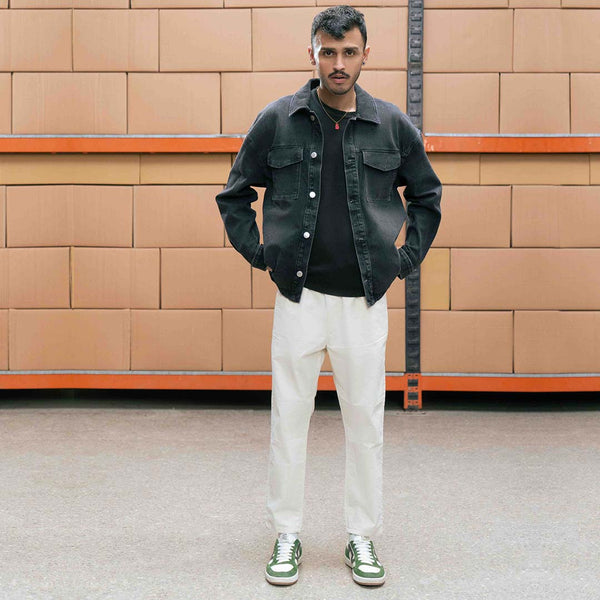 Oversized Charcoal Denim Jacket