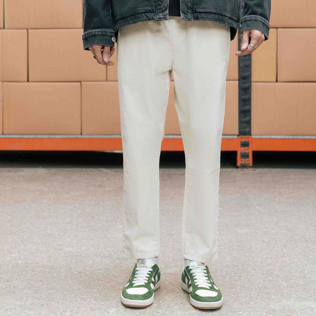 Cream Matte Relax Pants