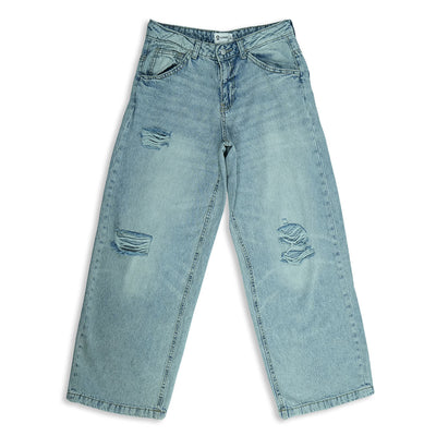 Light Wash Distressed Baggy Jeans