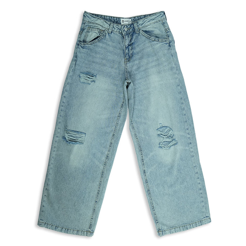 Light Wash Distressed Baggy Jeans