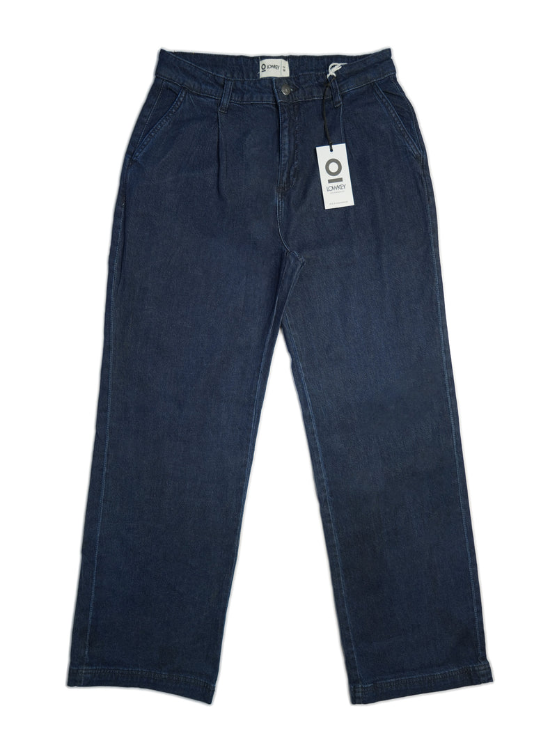 Blue Tencel Blend Formal Pants