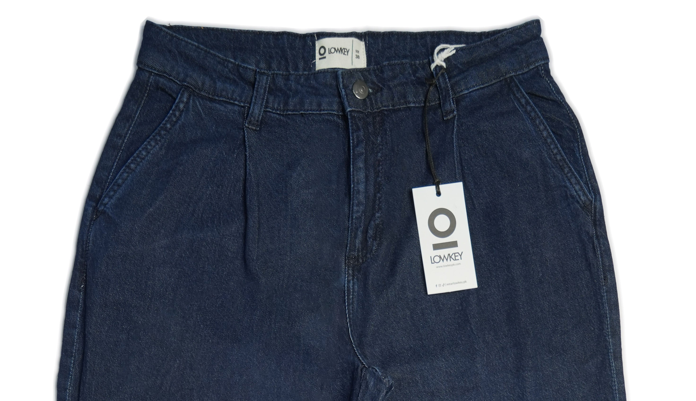 Blue Tencel Blend Baggy Pant