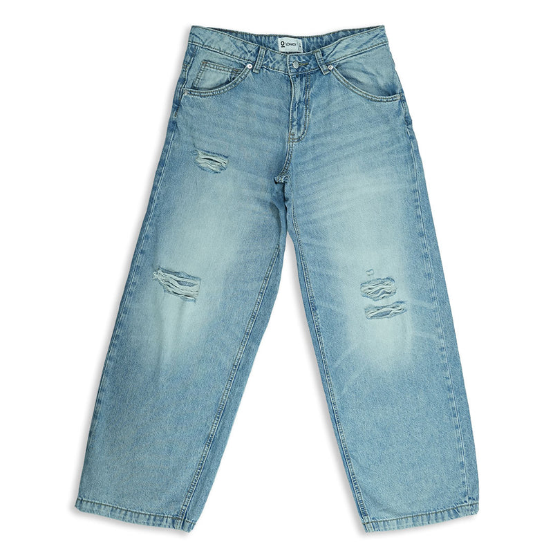 Soft Fade Distressed Baggy Jeans