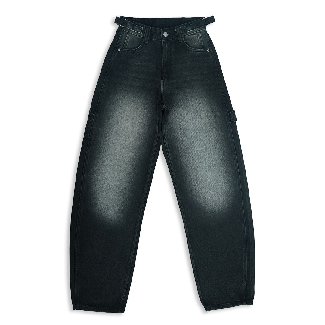 Carpenter Balloon Black Baggy Jeans