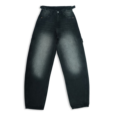 Carpenter Balloon Black Baggy Jeans