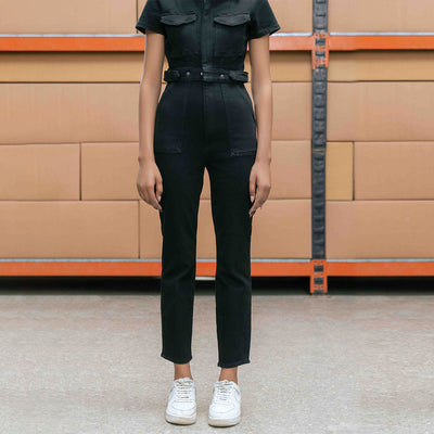Black Denim Jumpsuit