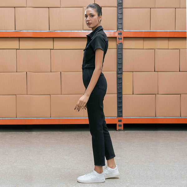Black Denim Jumpsuit