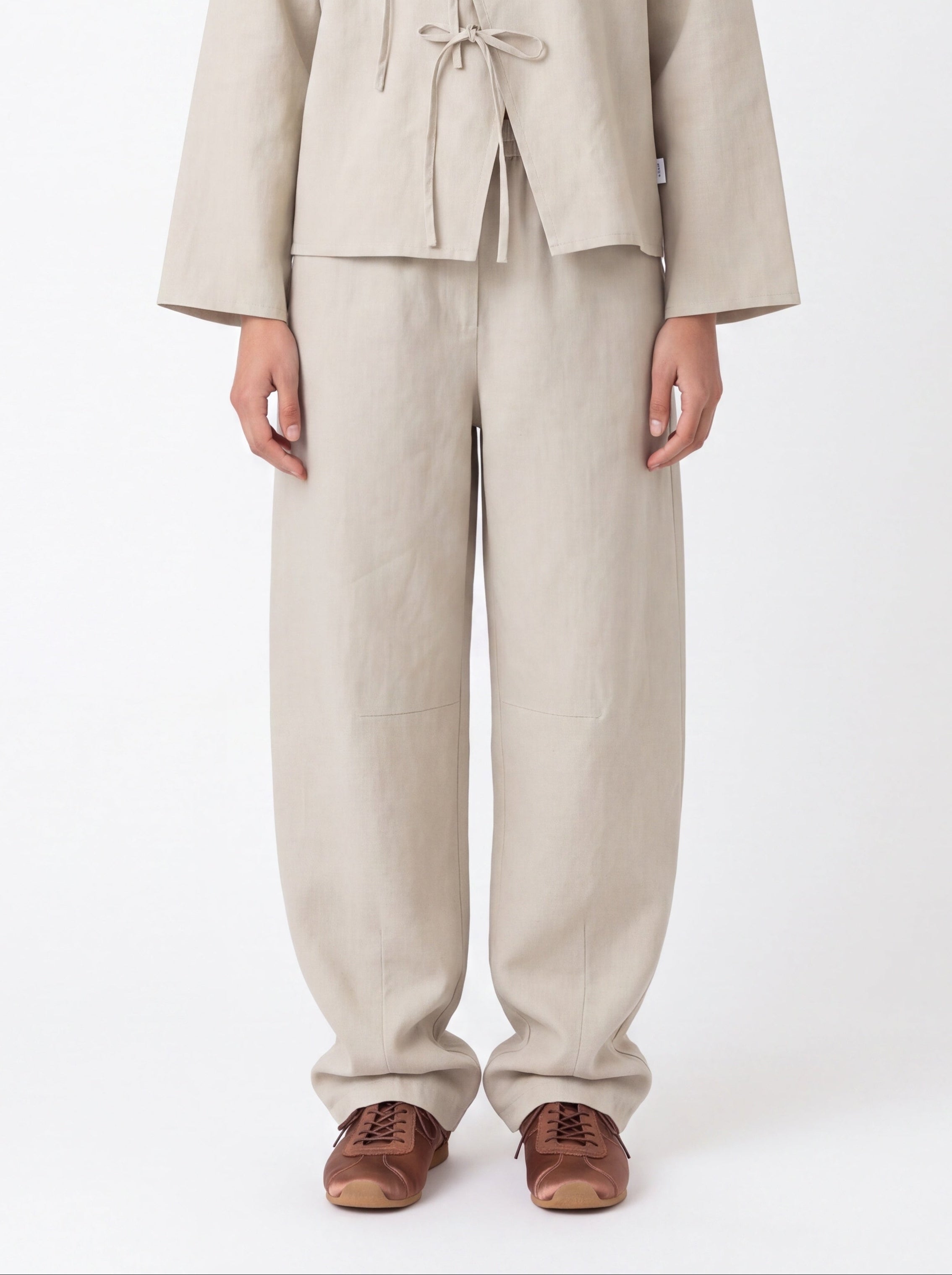 Relaxed Trousers – Horseshoe Fit –  Beige Linen