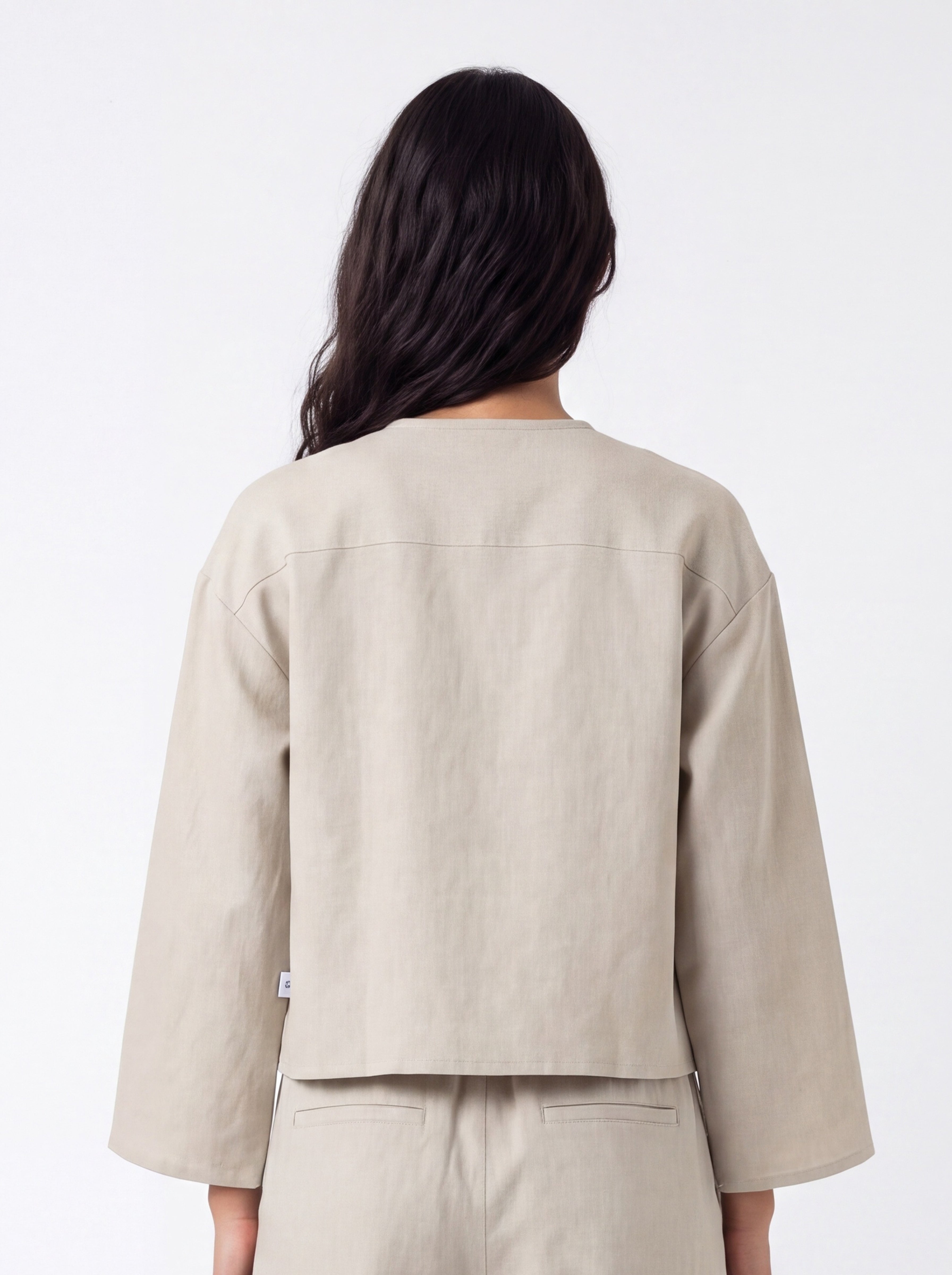 Cape Shirt – Dia Fit –  Beige Linen