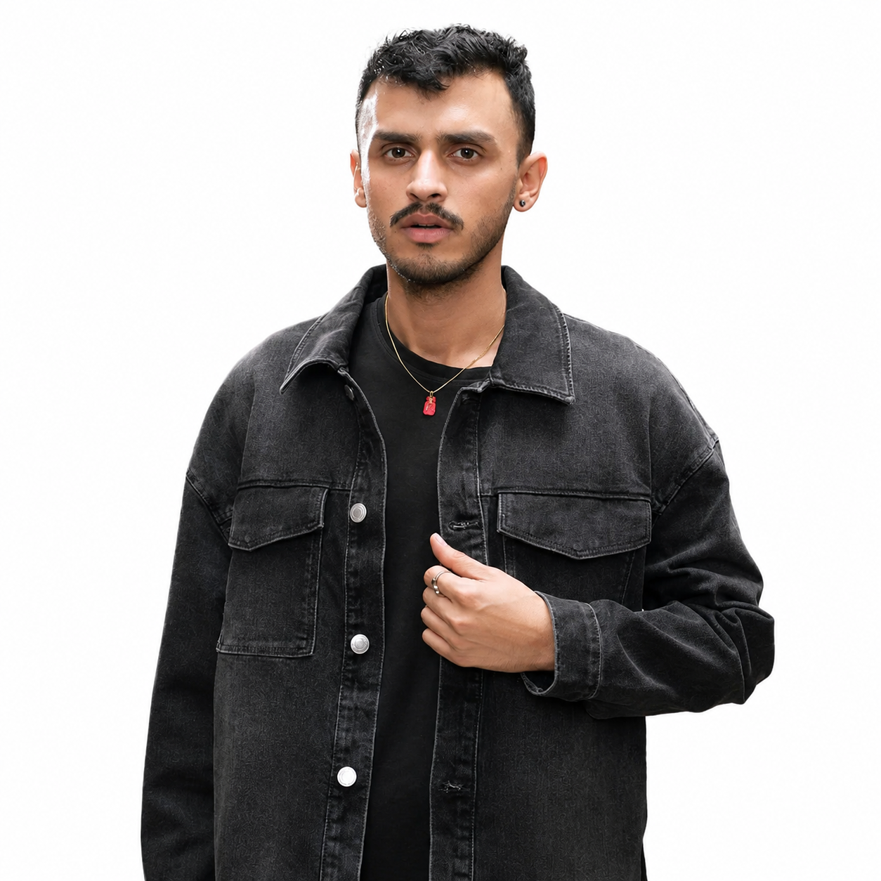 Oversized Charcoal Denim Shacket
