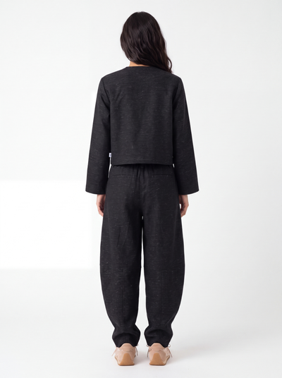 Cape Shirt – Dia Fit – Black Linen