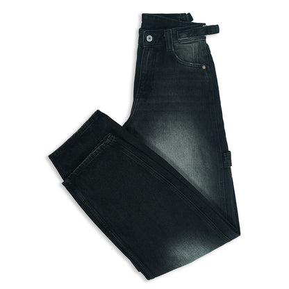 Carpenter Balloon Black Baggy Jeans