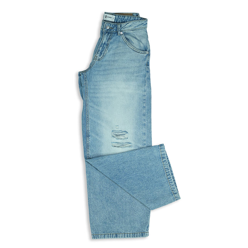 Soft Fade Distressed Baggy Jeans