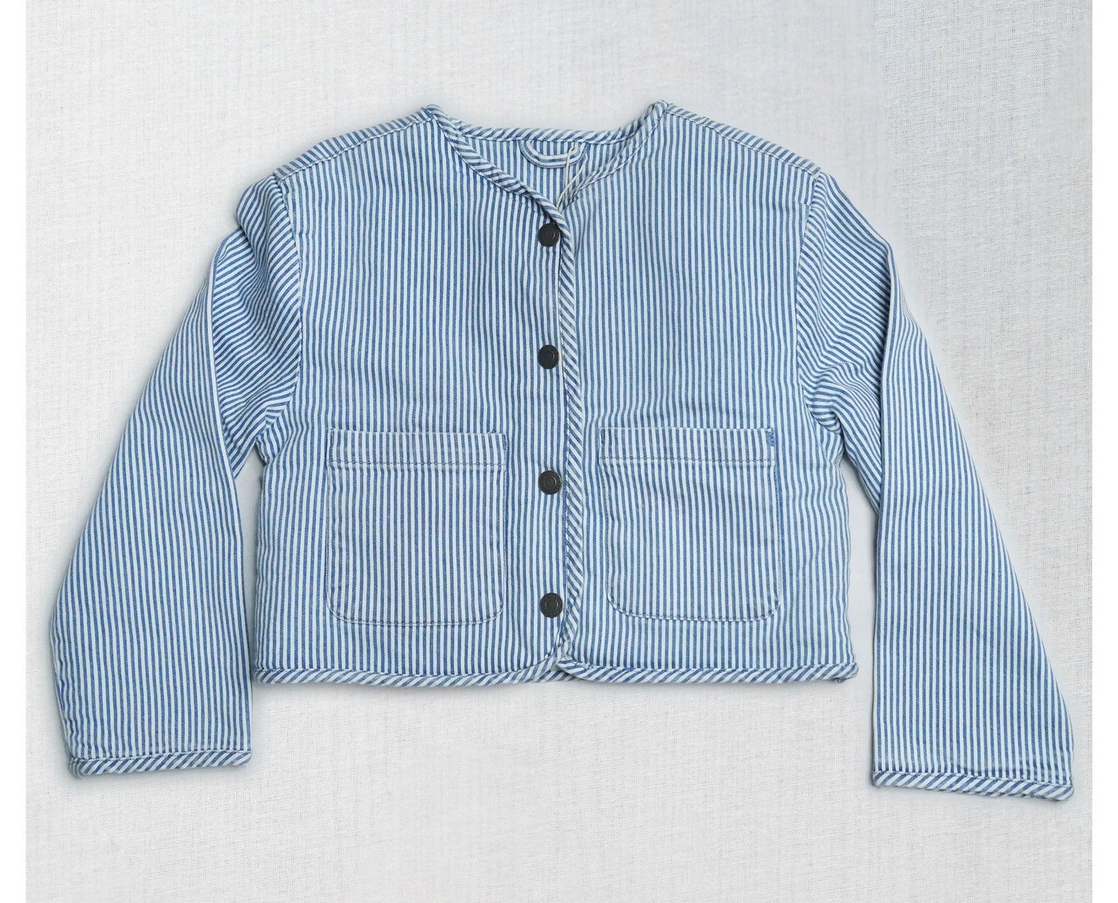 Kids Striped Button Jacket