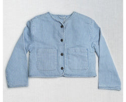 Kids Striped Button Jacket
