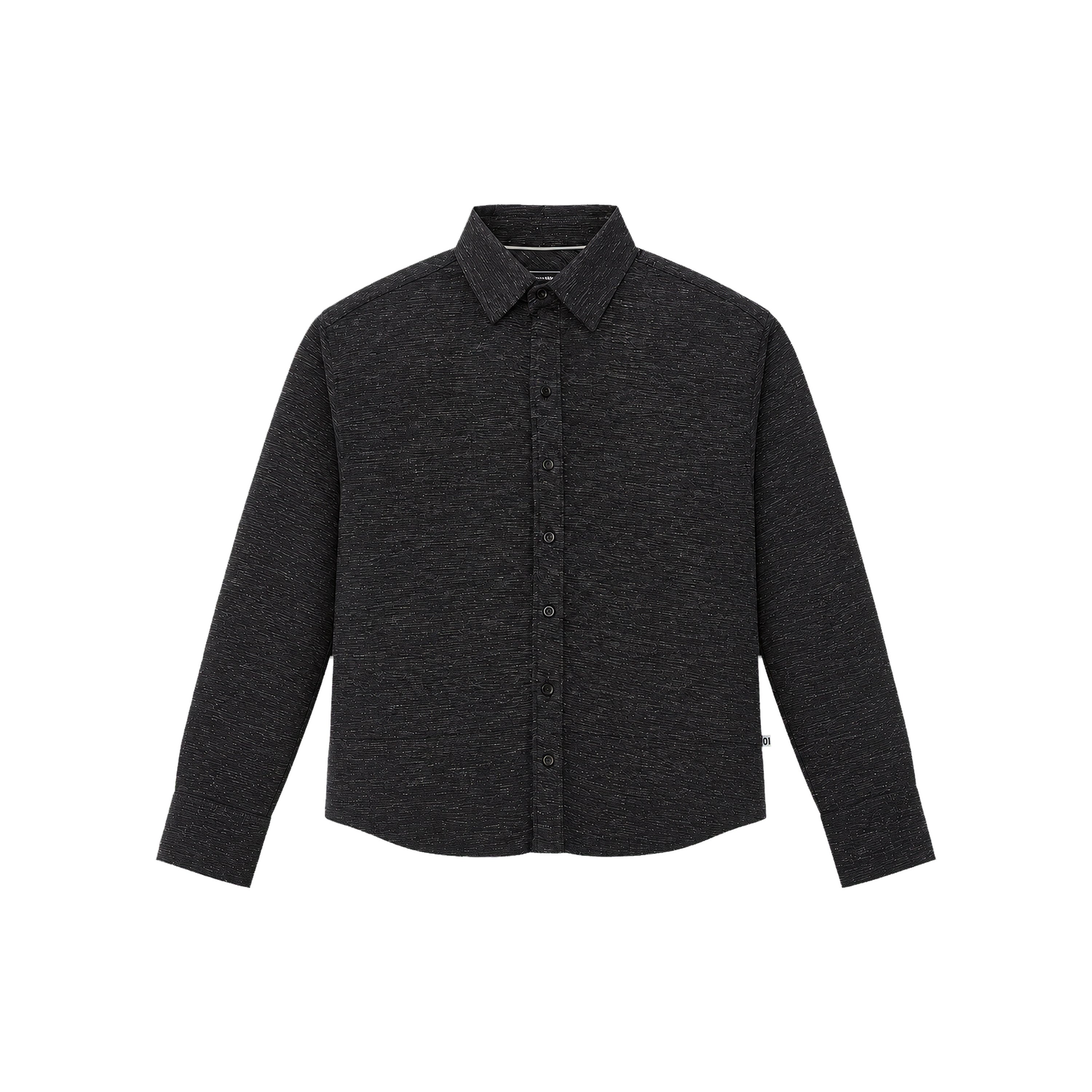 March Fit – Uni Crop Full Sleeves Shirt – Black Linen