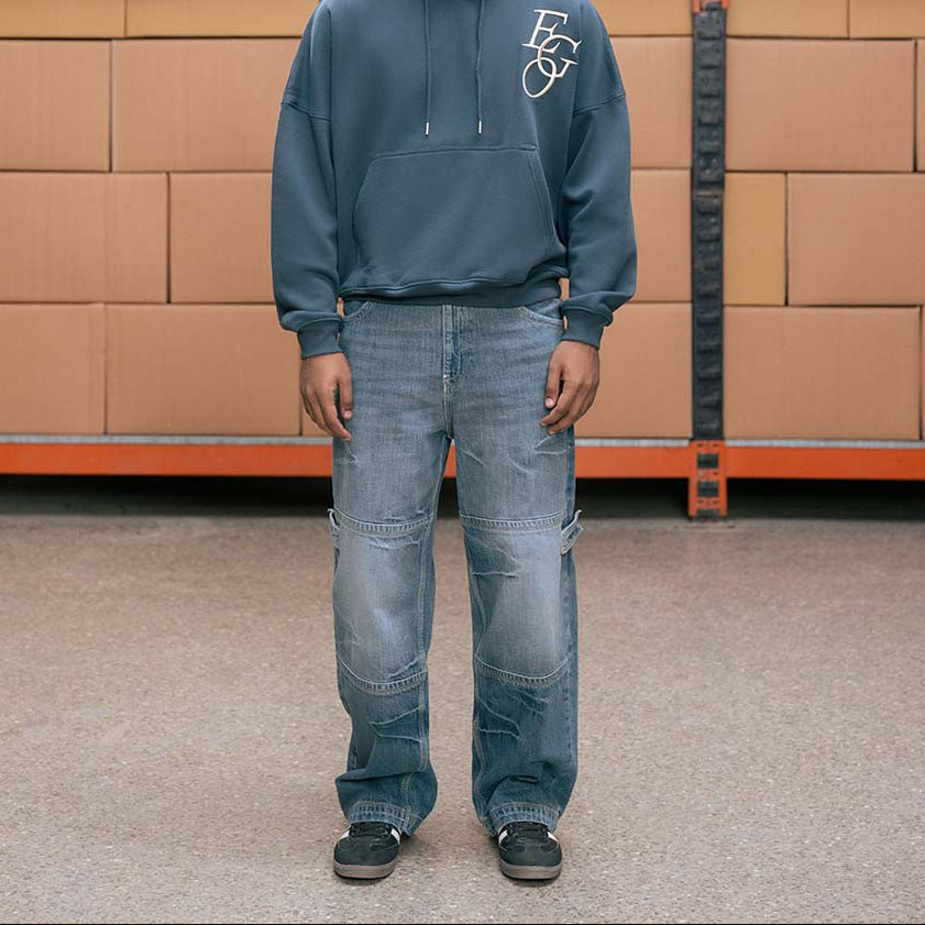 Embroidered Baggy Jeans